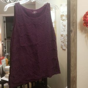 LOFT Lace Plum Tank